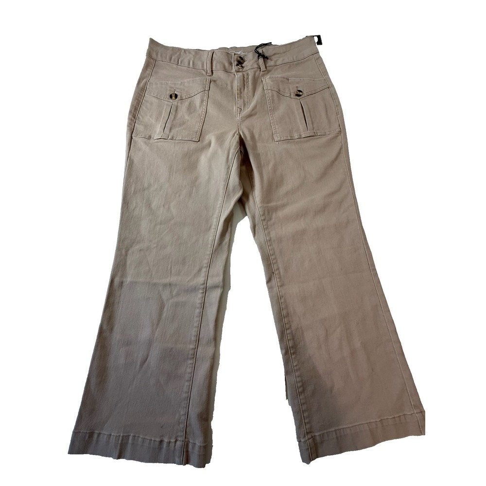 dg2 diane gilman wide leg beige jeans 16